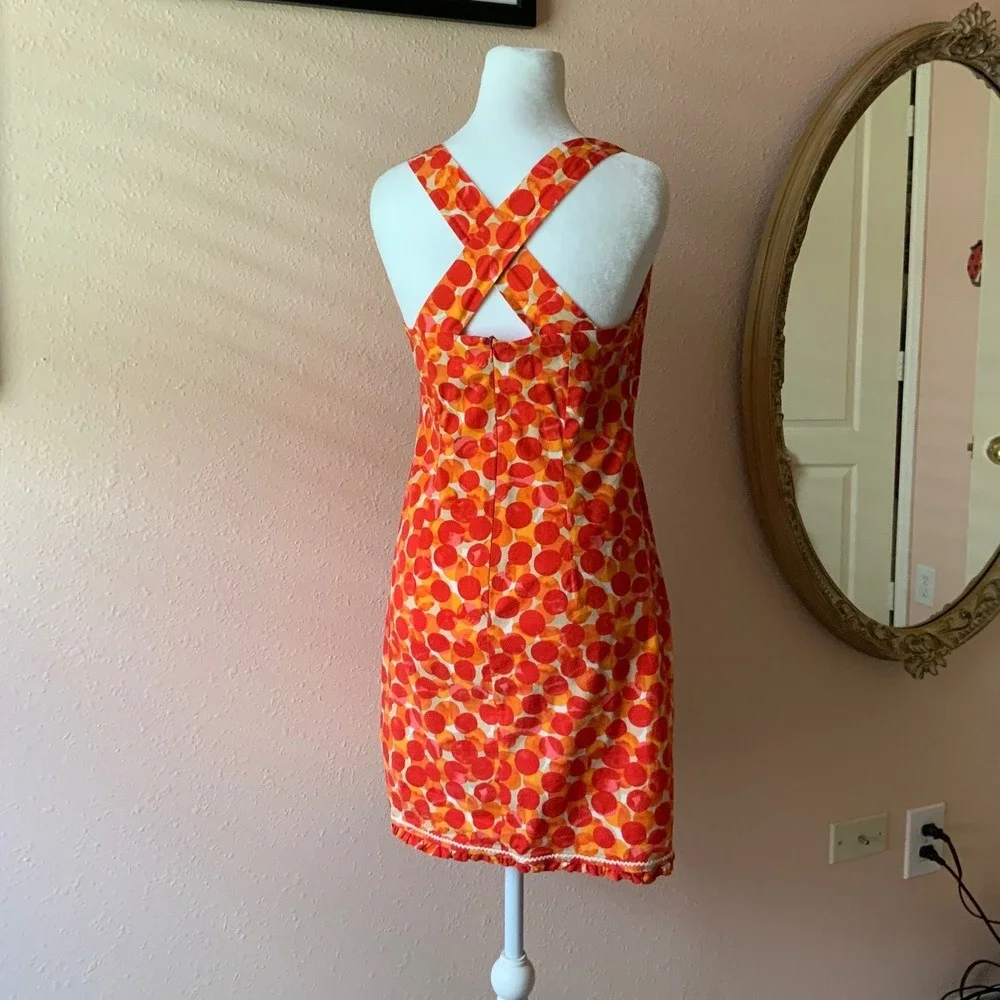 Adorable Y2K Funky Maximal‎ Orange Polka Dot Twee Dress